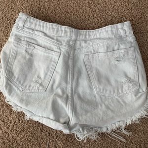 White denim shorts